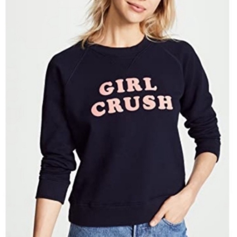 MOTHER Girl Crush The Square Sweatshirt navy size small S
